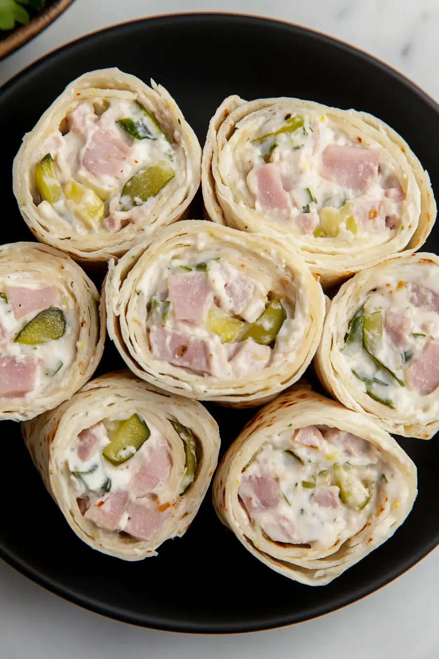 Tasty Ham And Pickle Tortilla Roll Ups