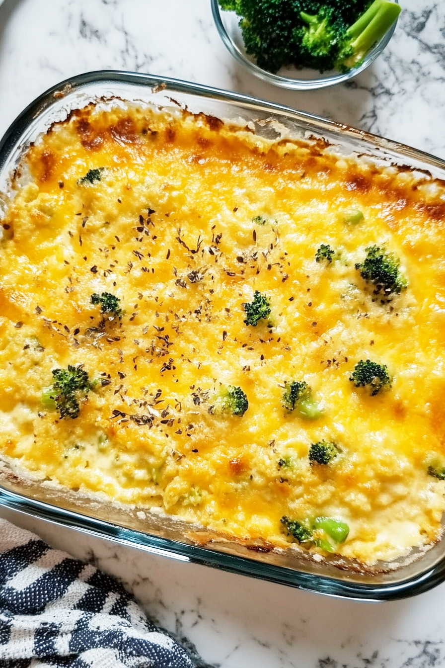 Easy Broccoli Cheese Rice Casserole