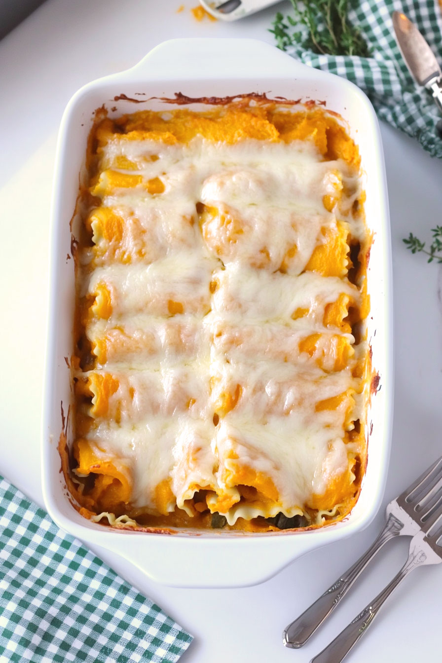 butternut squash lasagna roll ups