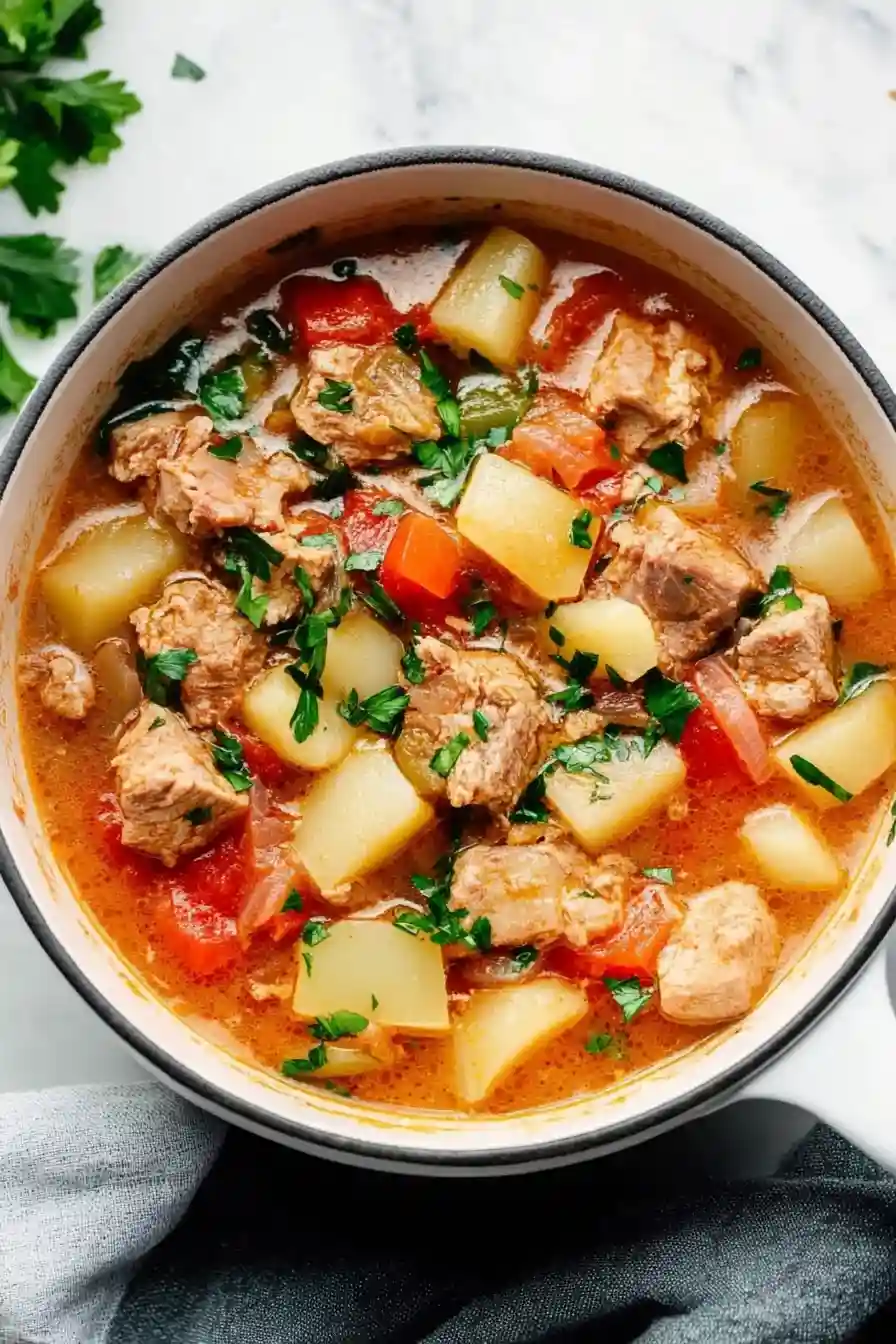 Quick Pork Stew with Tomatoes