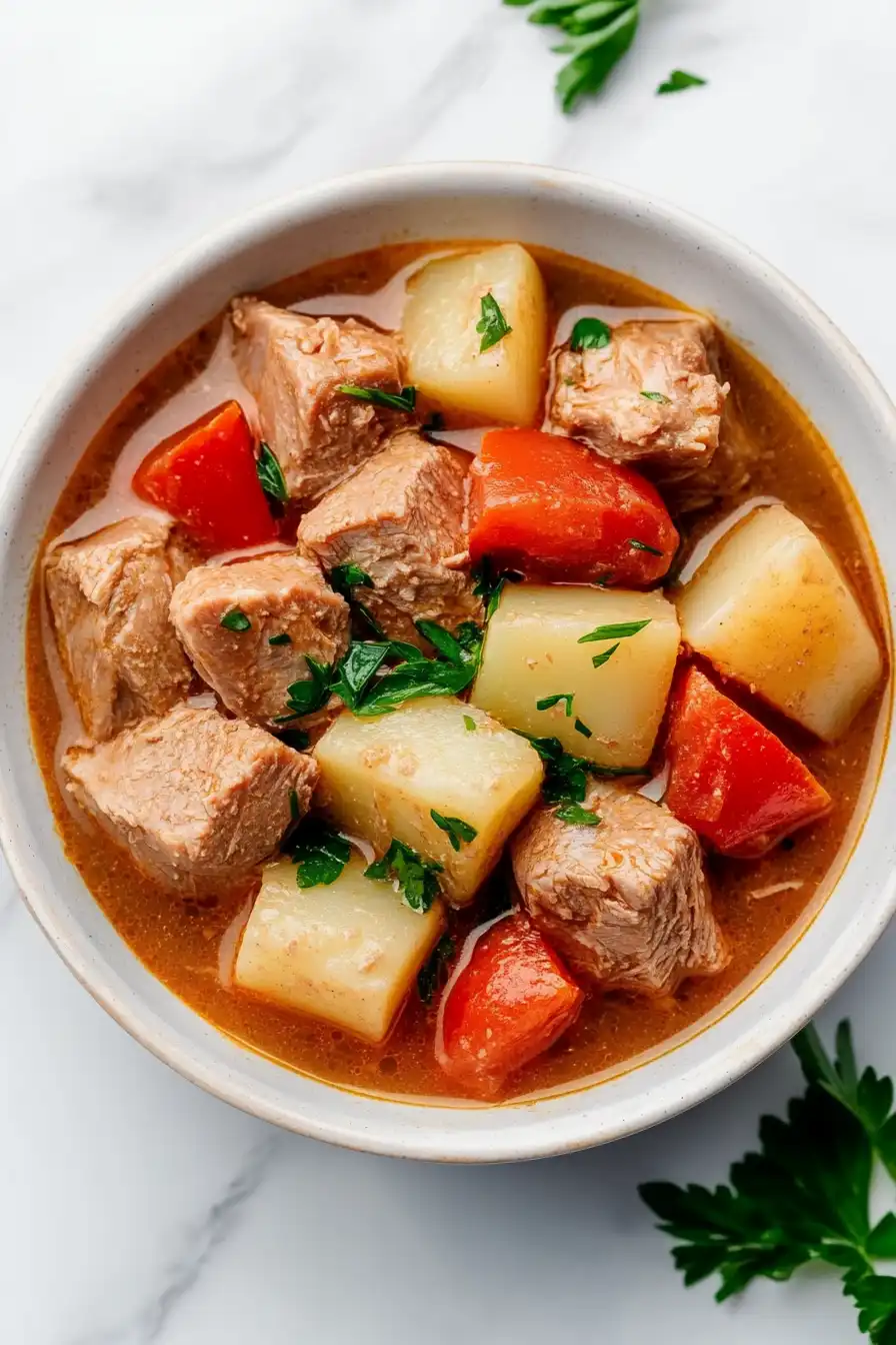 Quick Pork Stew with Tomatoes