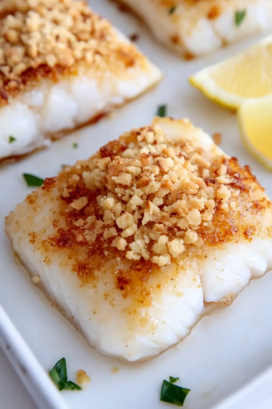 Juicy Baked Cod with Ritz Cracker Topping