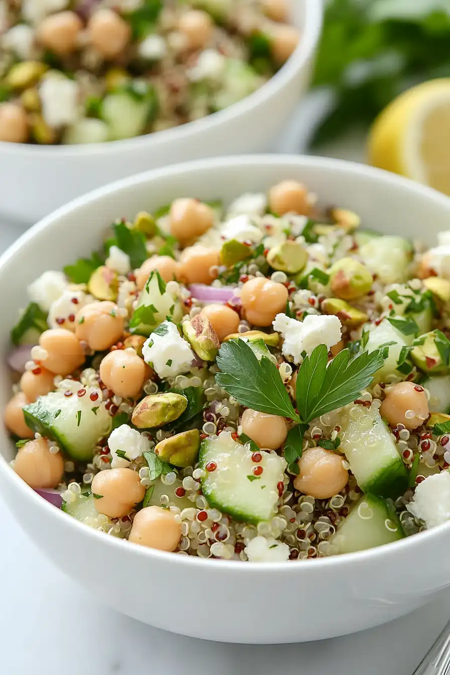 Tasty Chickpea Cucumber Feta Salad