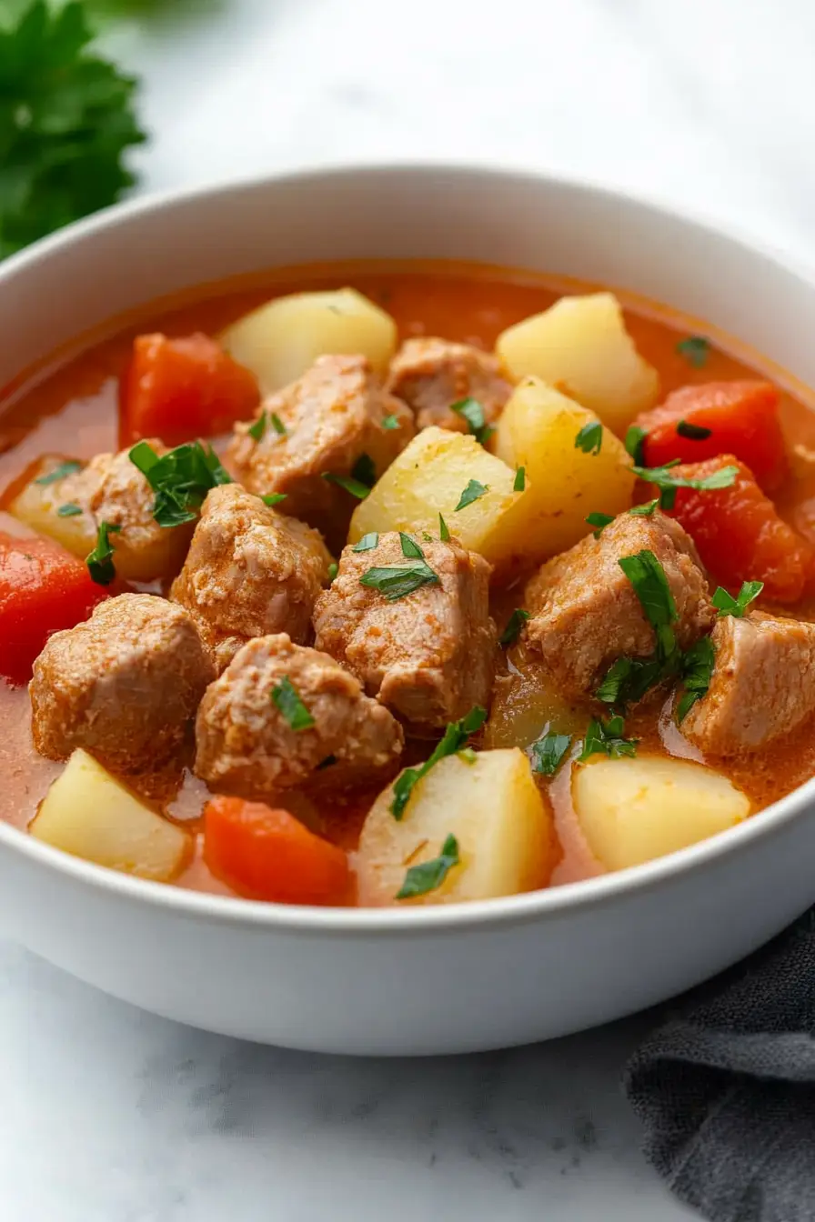 Quick Pork Stew with Tomatoes