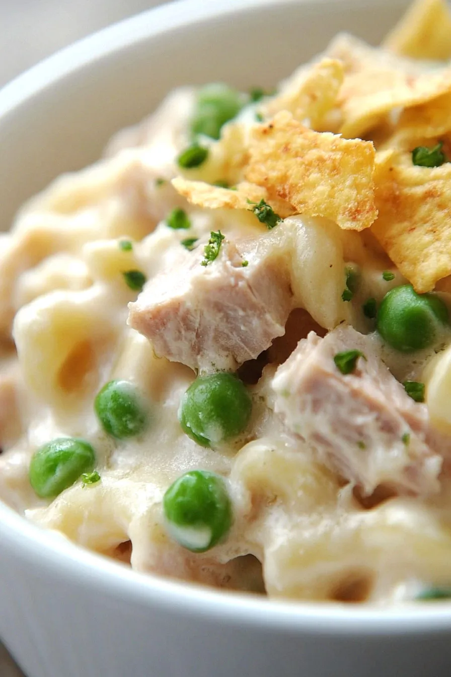 Classic Tuna Noodle Casserole with Potato Chips