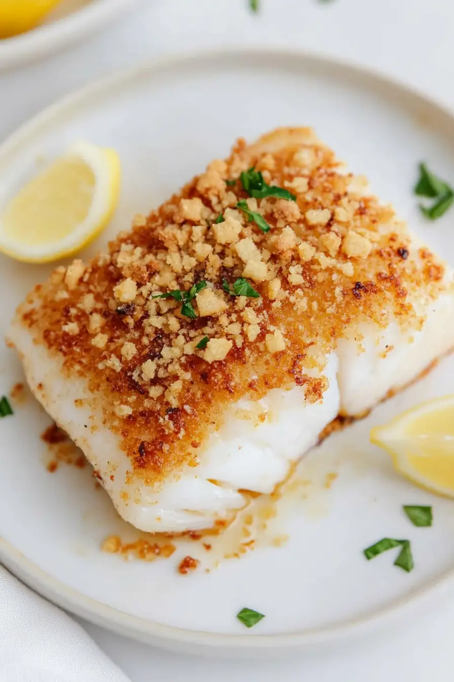 Juicy Baked Cod with Ritz Cracker Topping