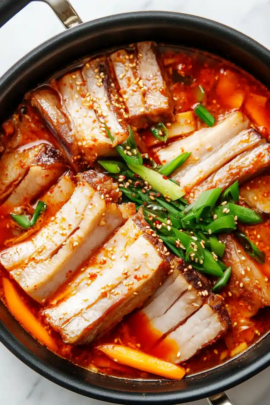 Quick Pork Belly Kimchi Stew