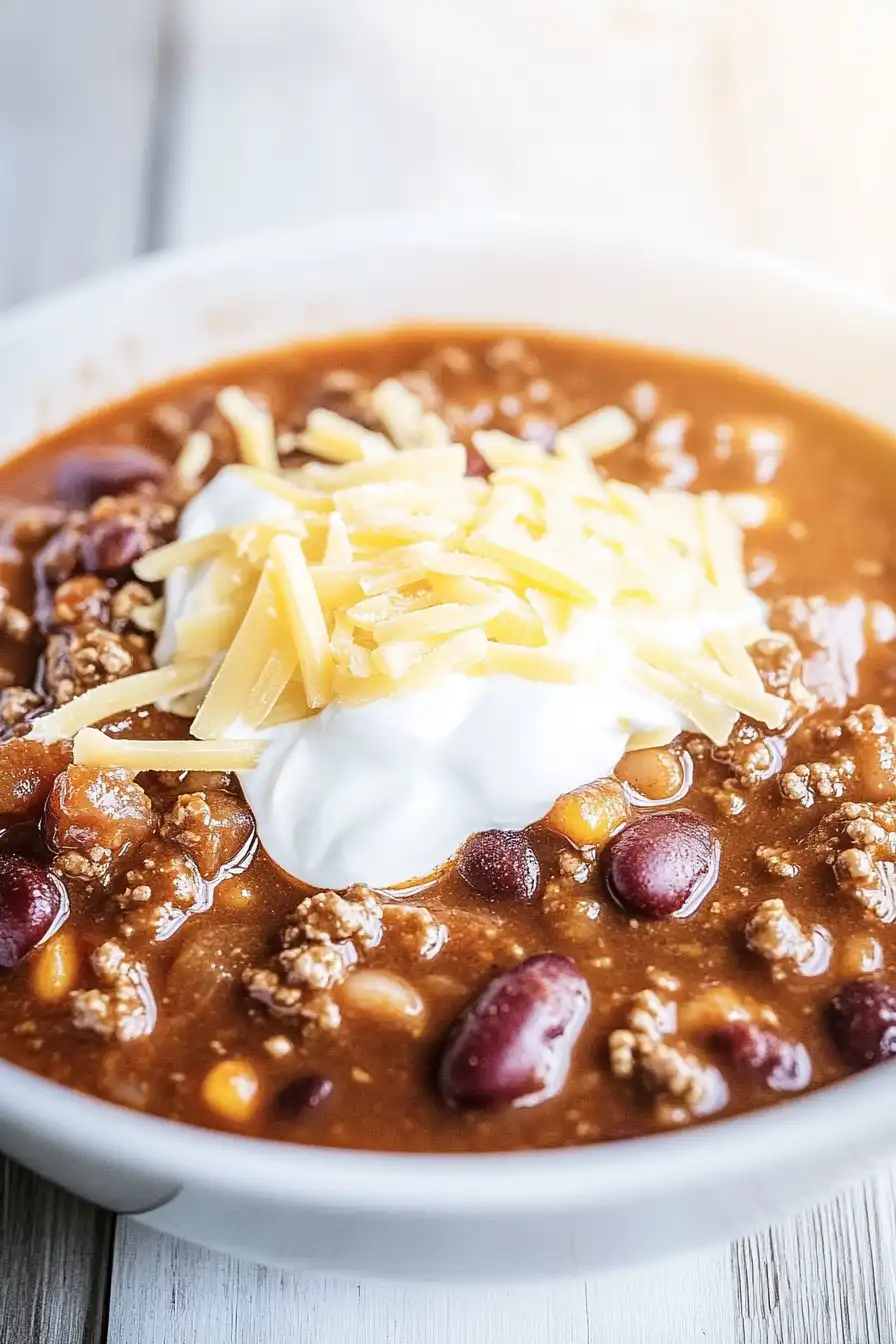 Hearty Ground Beef and Sausage Chili