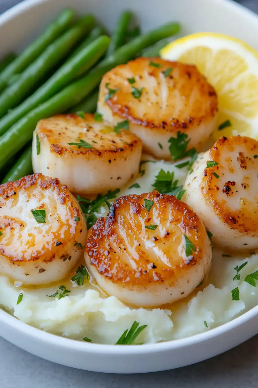 Perfectly Seared Lemon Garlic Butter Scallops
