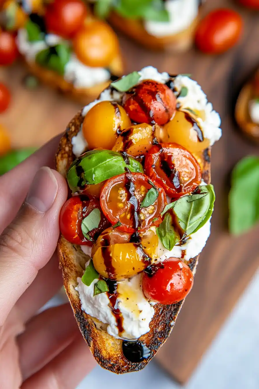 Quick Burrata Bruschetta