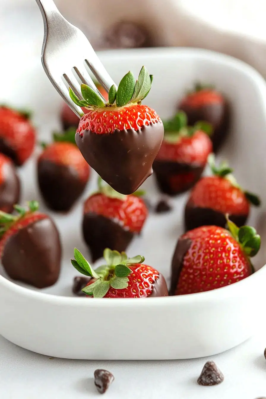 Juicy Chocolate Covered Strawberries Using Almond Bark
