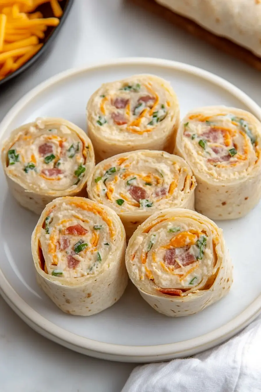 Juicy Cheddar Bacon Ranch Tortilla Roll Ups