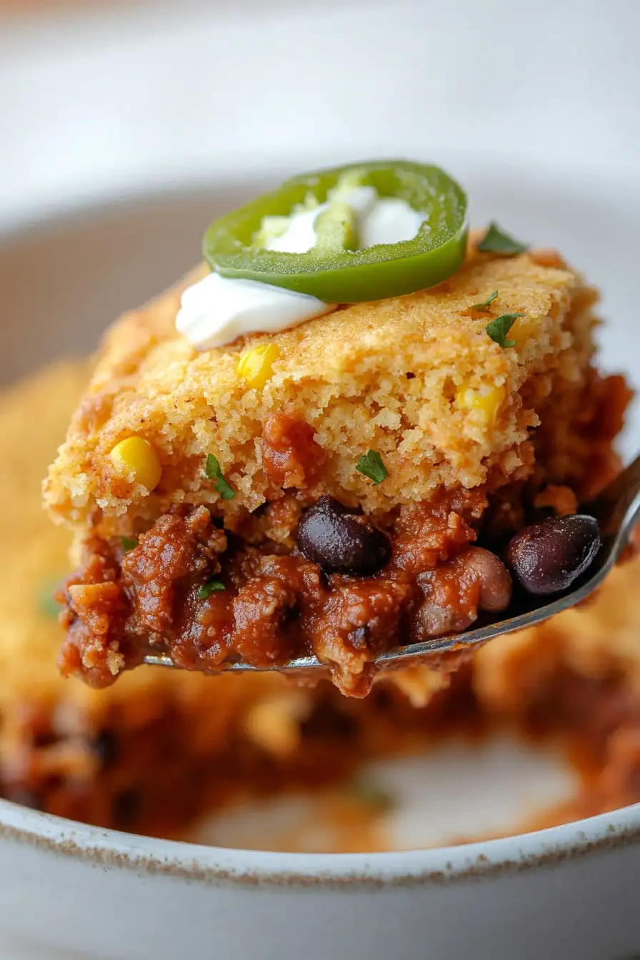 Quick Chili Cornbread Casserole