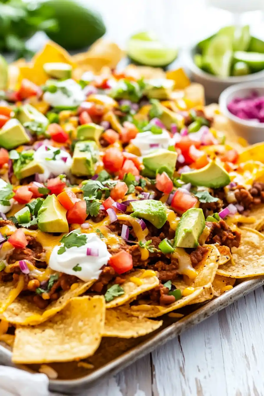 Loaded Nachos with Refried Beans