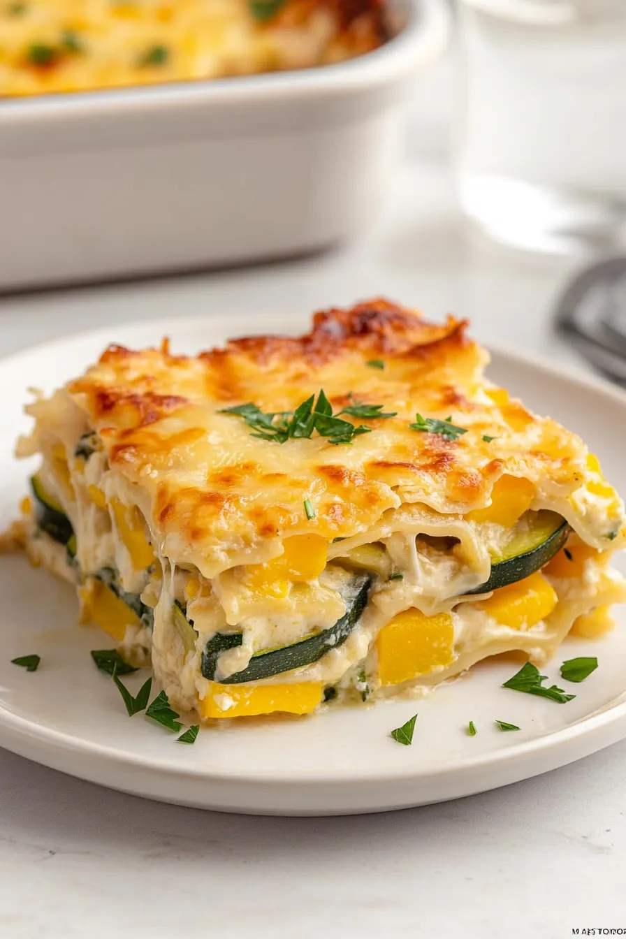 Savory Vegetable Lasagna with Alfredo Sauce
