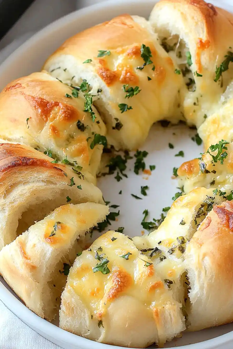 Quick Garlic Herb Pull Apart Bread