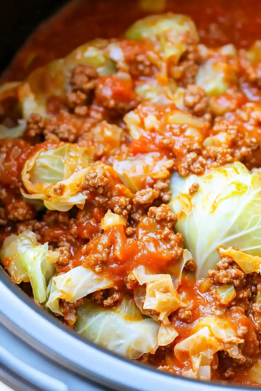 Hearty Slow Cooker Unstuffed Cabbage Roll Soup