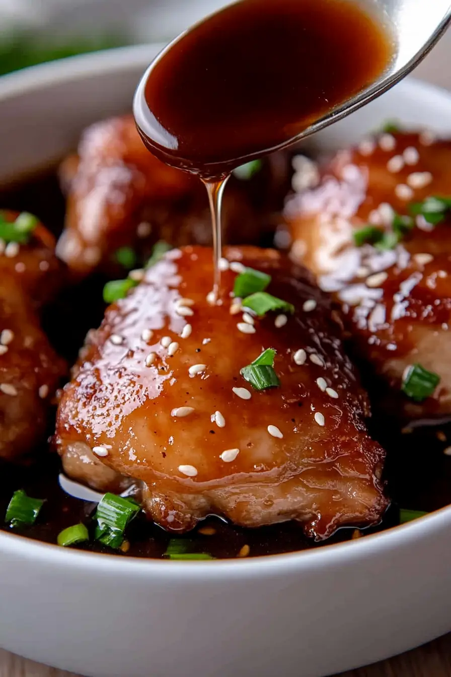Healthy Slow Cooker Honey Garlic Chicken Thighs