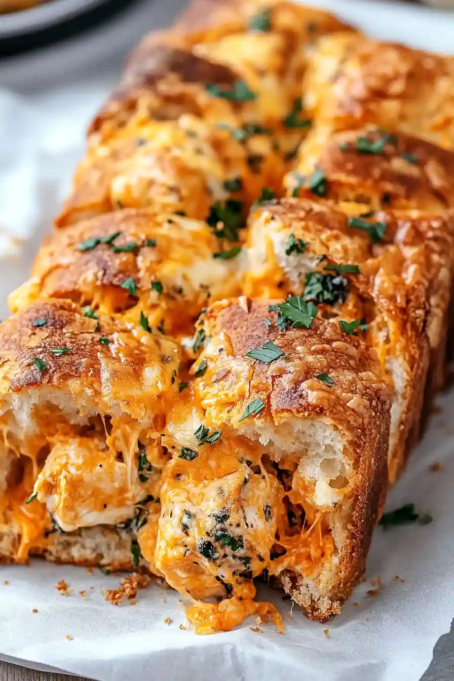 Crunchy Buffalo Chicken Pull Apart Bread
