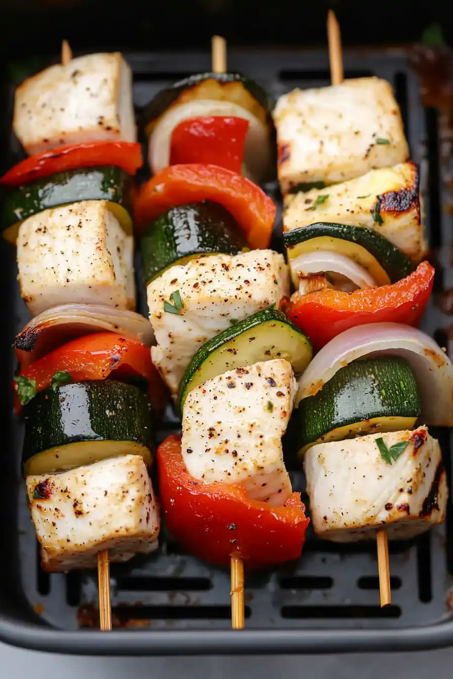 Quick Air Fryer Swordfish Kabobs