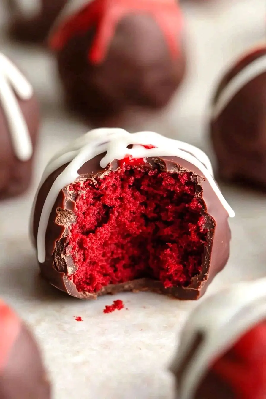 Crispy Coated Red Velvet Cake Truffles