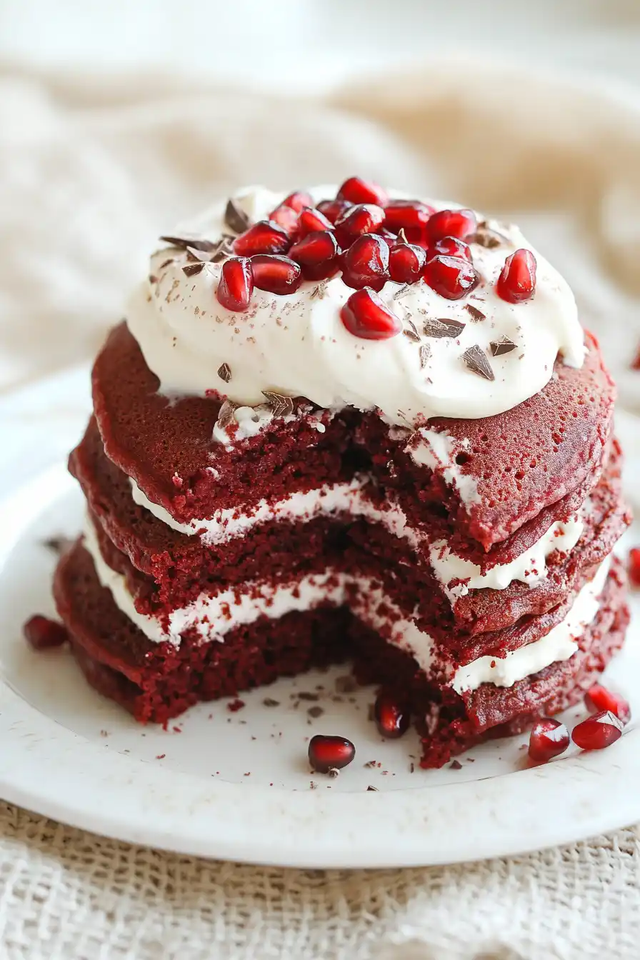 Decadent Gluten Free Red Velvet Pancakes