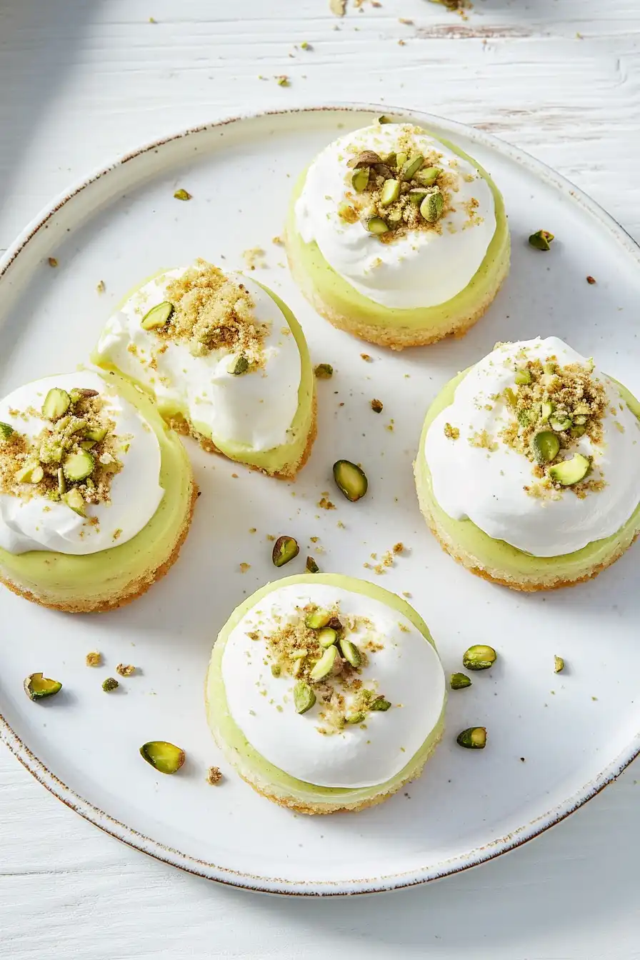 Healthy Mini Pistachio Cheesecakes