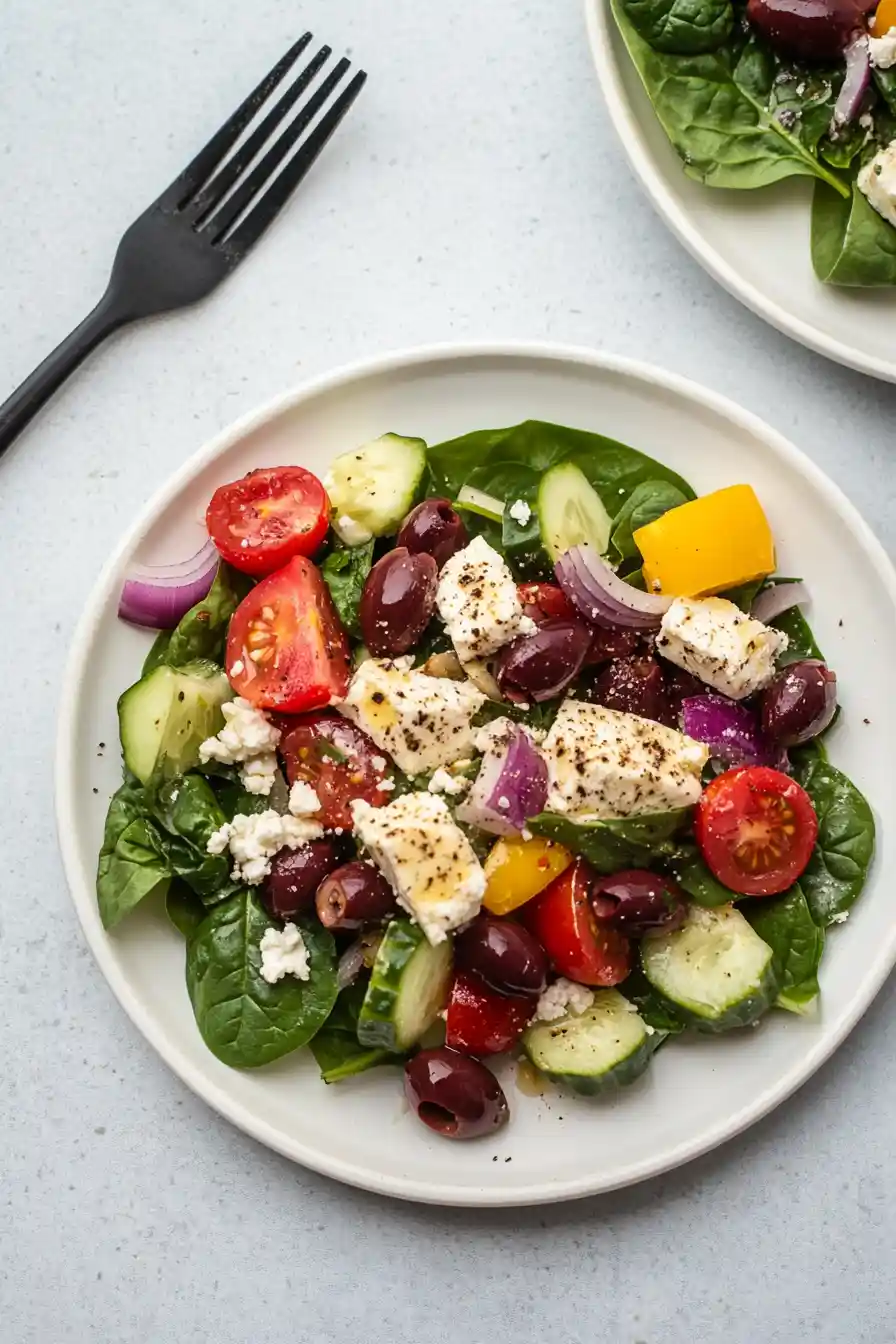 Fresh Spinach Salad with Feta