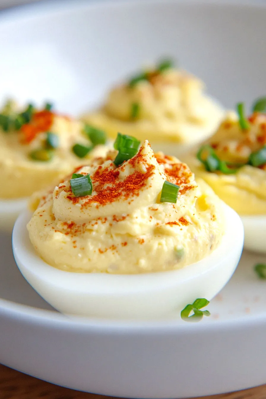 Creamy Deviled Eggs with Green Onions