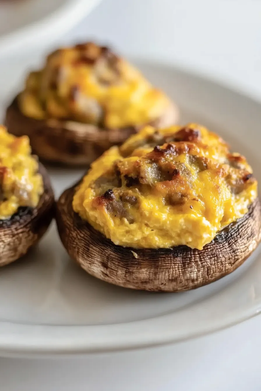Savory Sausage Cream Cheese Stuffed Mushrooms