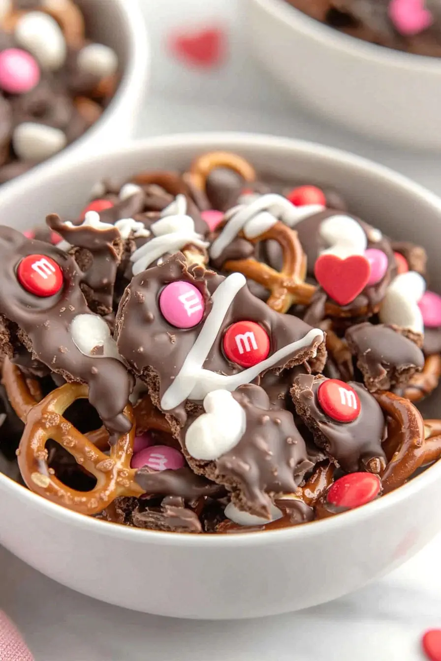 Easy Valentine's Day Pretzel Bark
