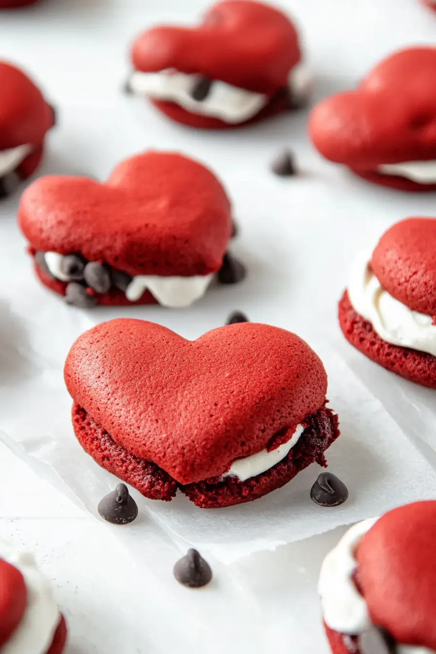 Tasty Chocolate Chip Red Velvet Whoopie Pies