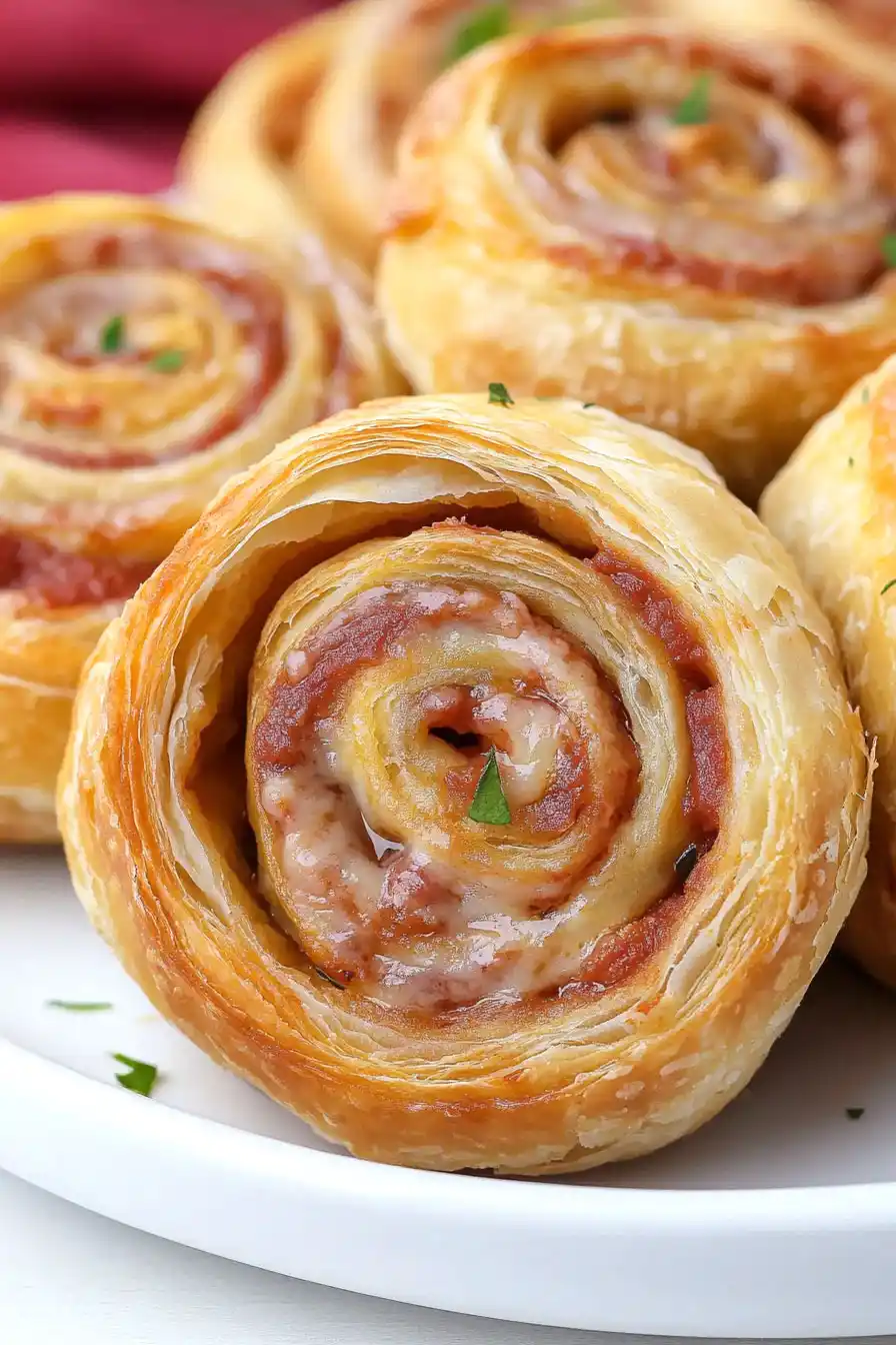 Savory Puff Pastry Pizza Pinwheels