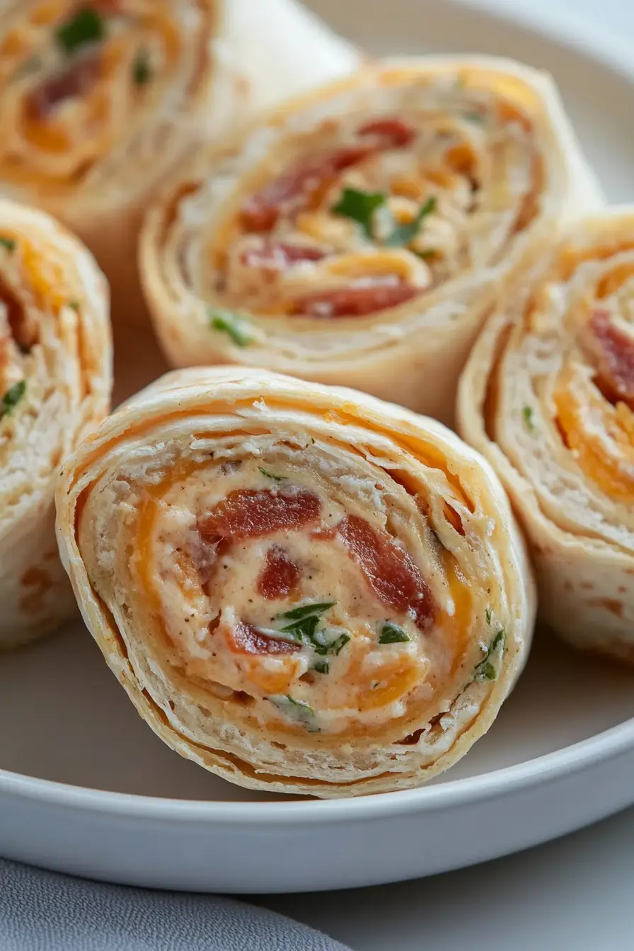 Juicy Cheddar Bacon Ranch Tortilla Roll Ups