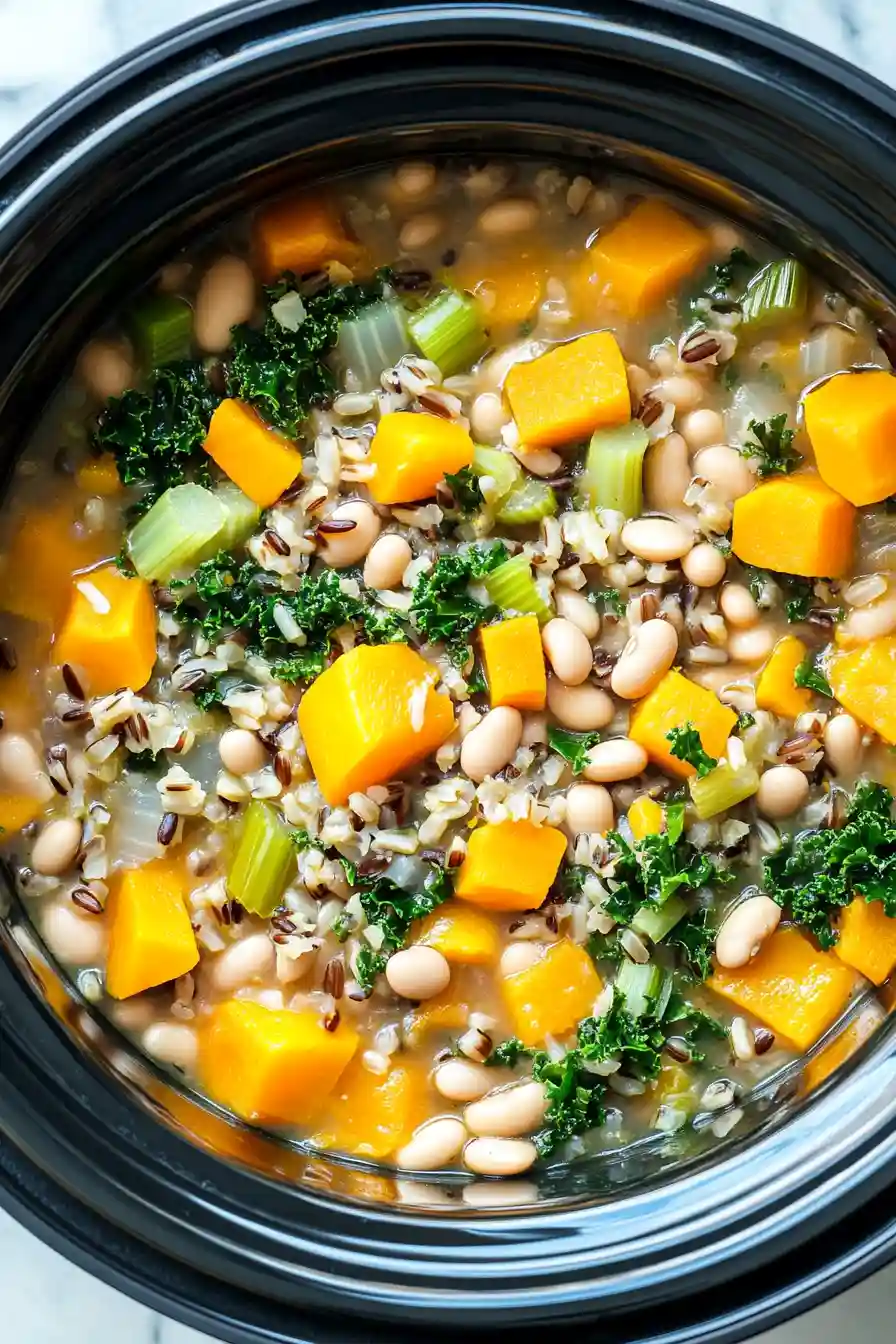 Creamy Slow Cooker Wild Rice Soup