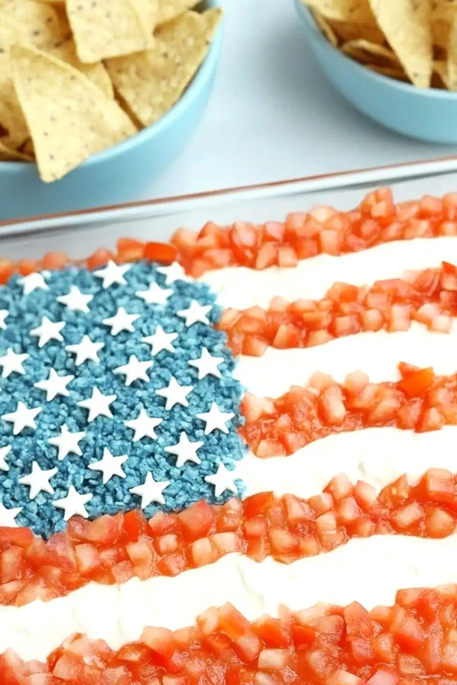 Delicious American Flag Seven Layer Dip