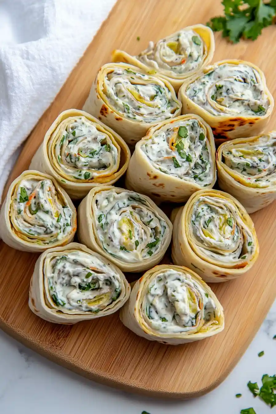 Quick Green Chili Tortilla Roll Ups