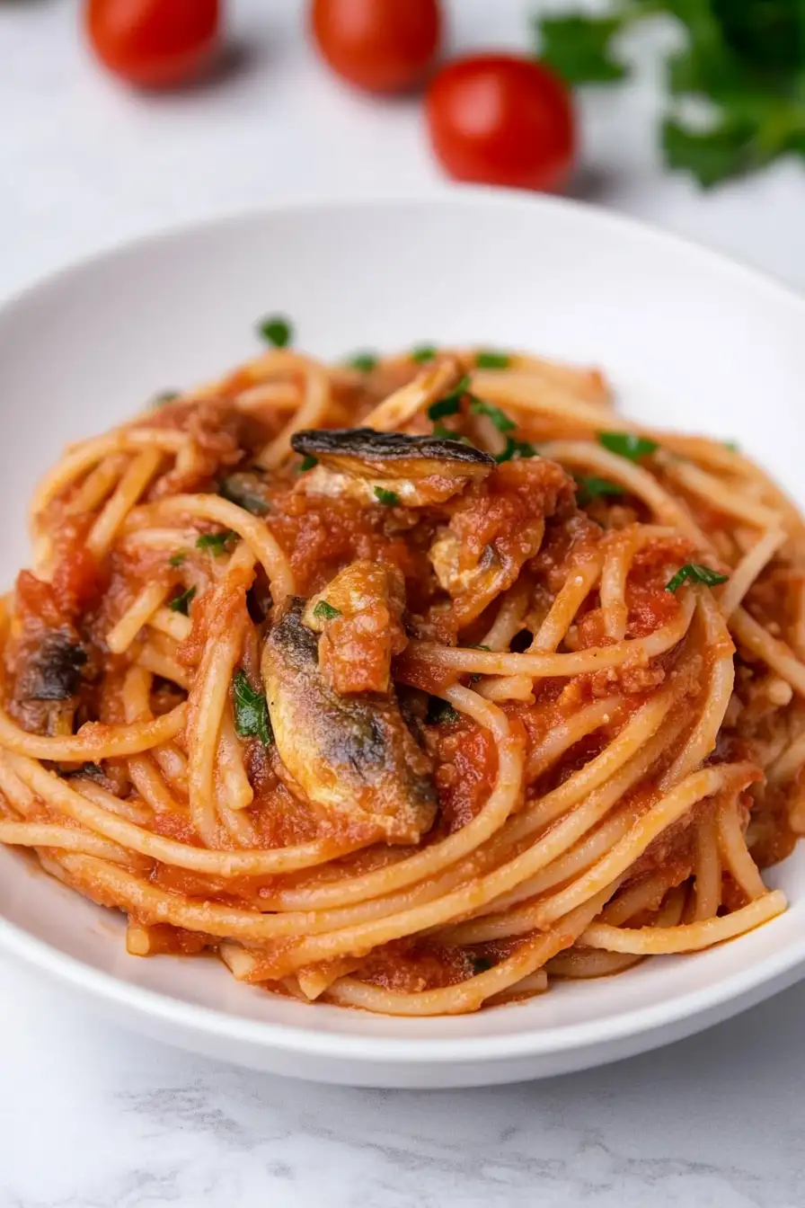 Hearty Sardine Noodle Casserole