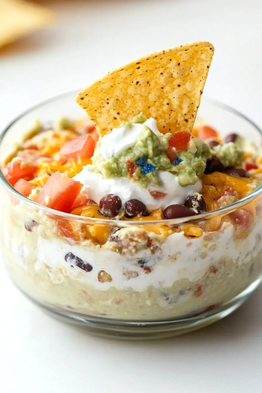 Delicious American Flag Seven Layer Dip