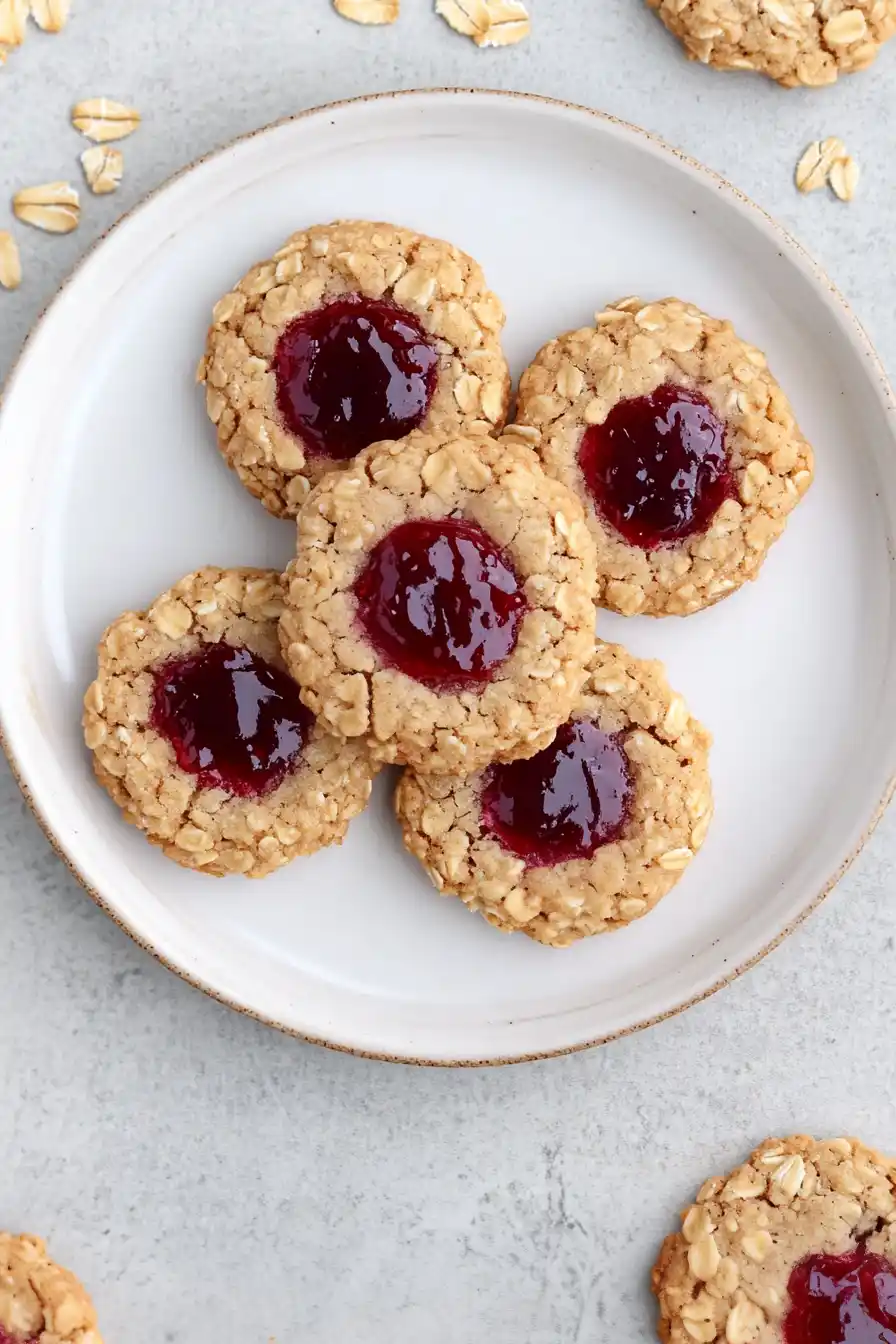Sweet Oatmeal Jam Cookies