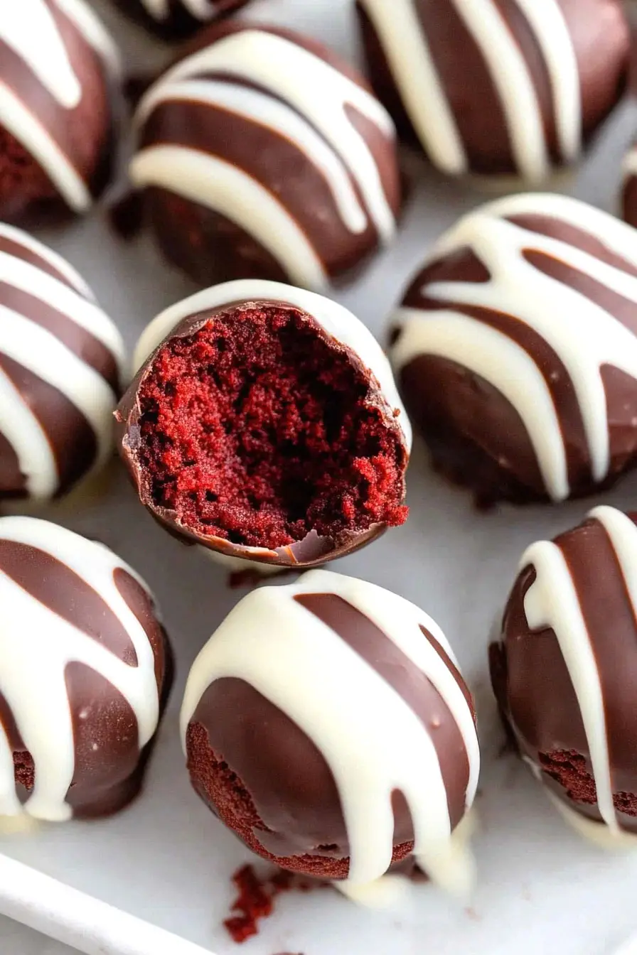 Crispy Coated Red Velvet Cake Truffles