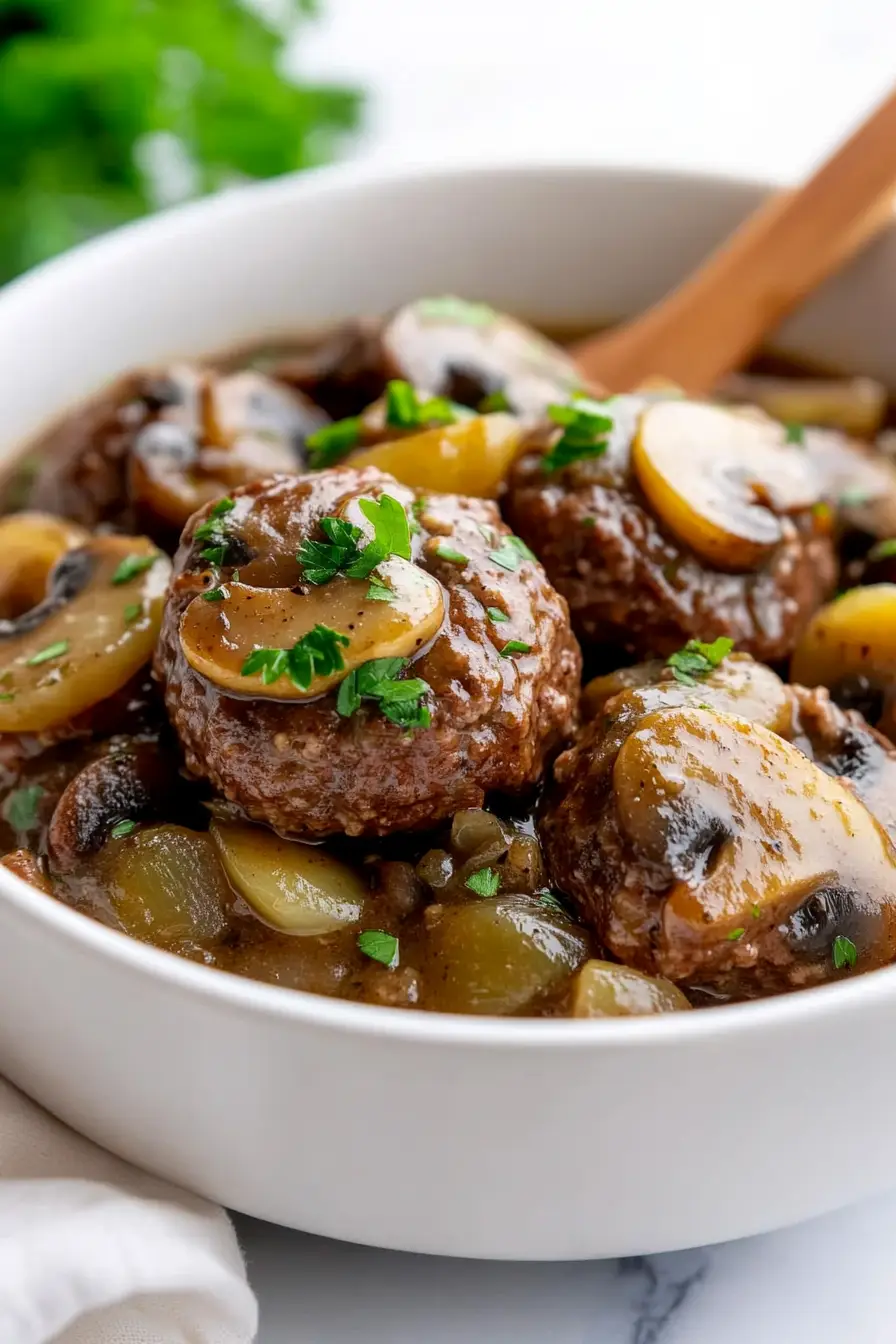 Healthy Slow Cooker Salisbury Steak