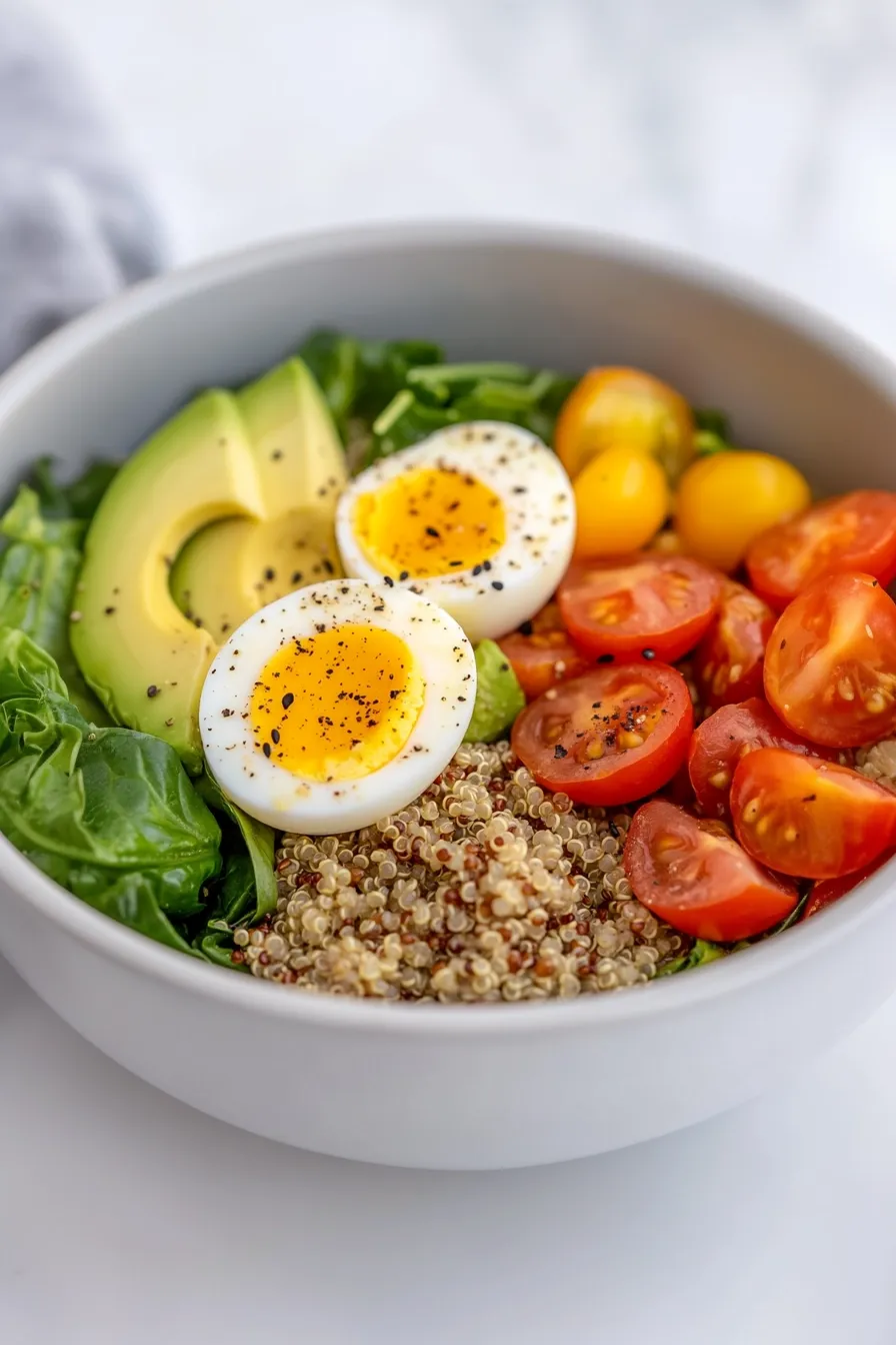 Delicious Eggs and Quinoa Breakfast Bowl