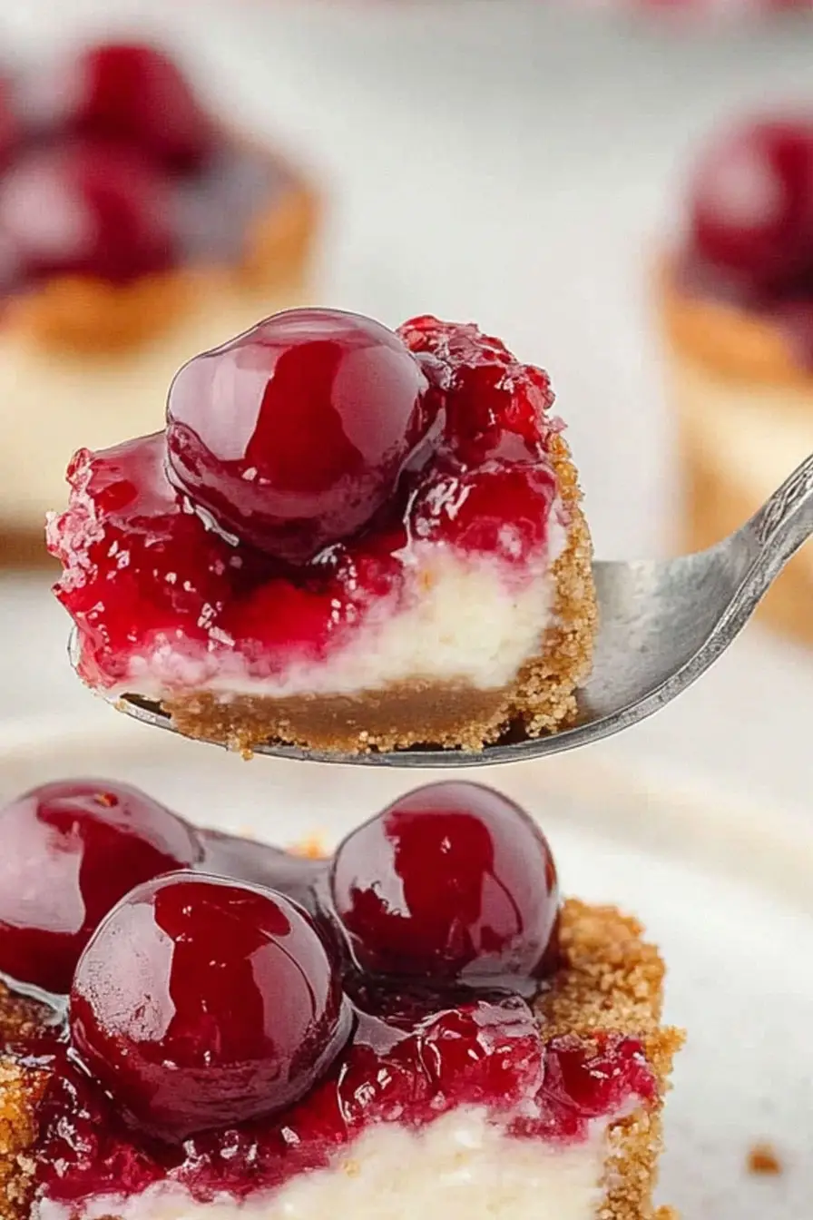 Quick Mini Cherry Cheesecakes
