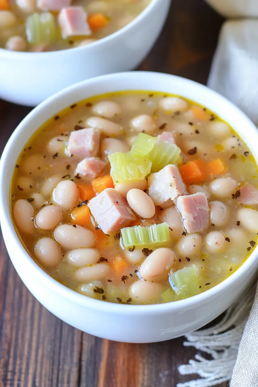 Easy Slow Cooker Navy Bean Soup