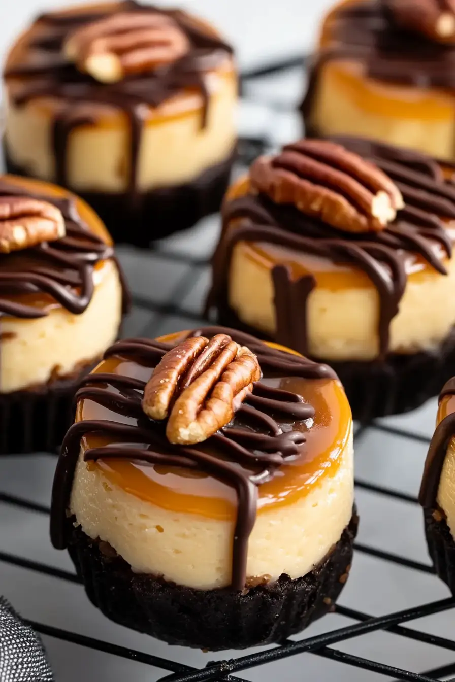 Healthy Mini Turtle Cheesecakes