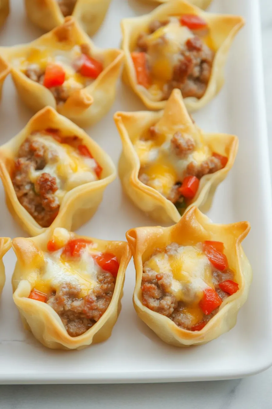 Delicious Pork Sausage Wonton Cups