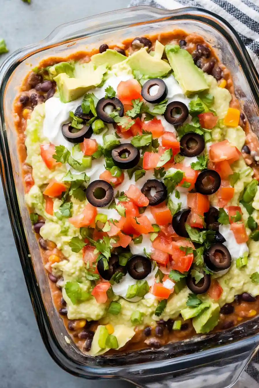 Creamy Seven Layer Bean Dip
