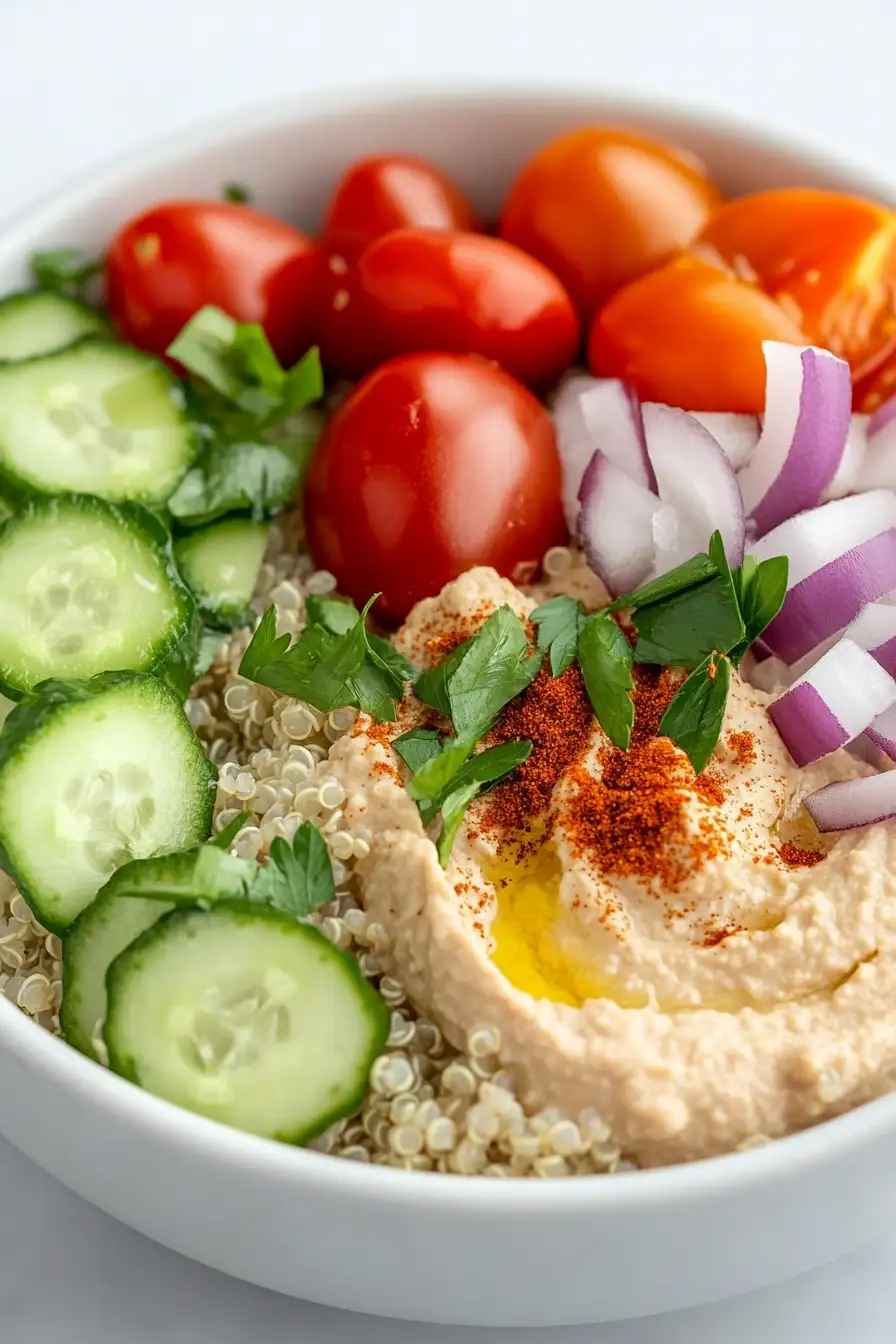 Protein-Packed Hummus Quinoa Bowl