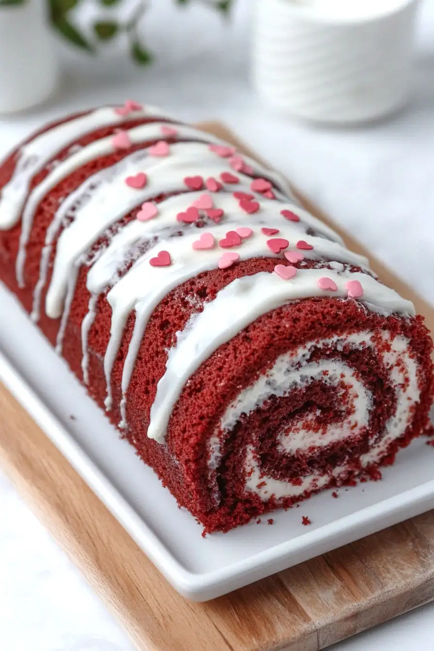 Moist Red Velvet Cake Roll with Cake Mix